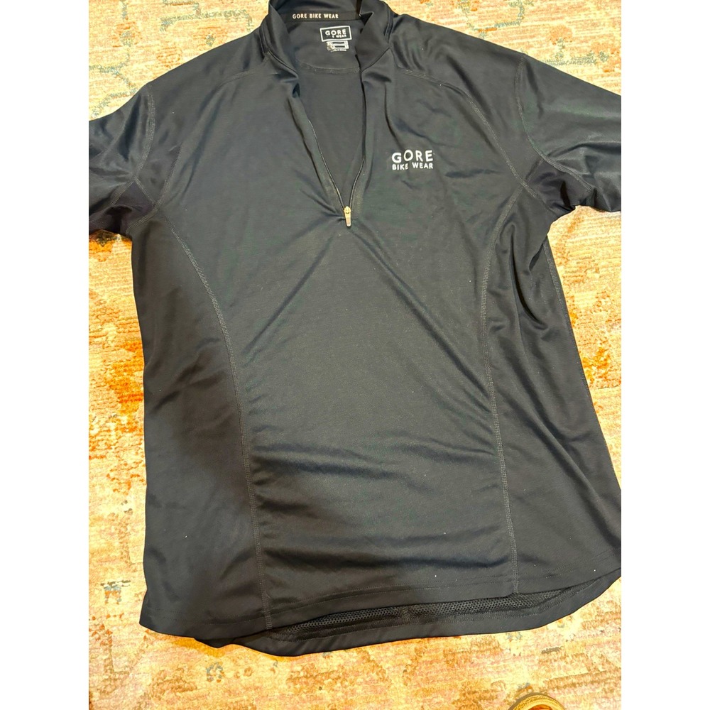 GORE BIKE WEAR Men's M Black Short Sleeve Half Zip Cycling Jersey Reflective